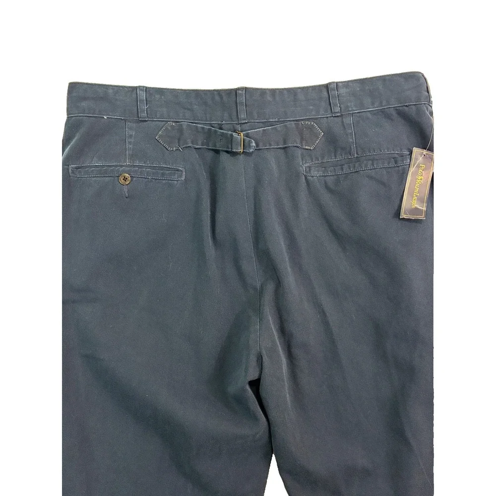NEW Polo Ralph Lauren 38x30 Navy Blue Buckle Cinch Back Pants GI FIT‎ cotton Vtg